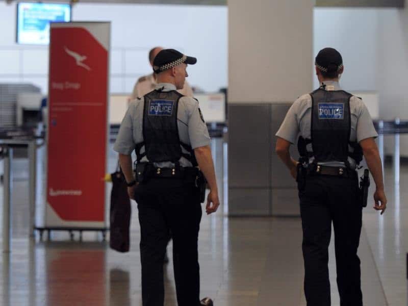 Federal police patrol Melbourne Airport