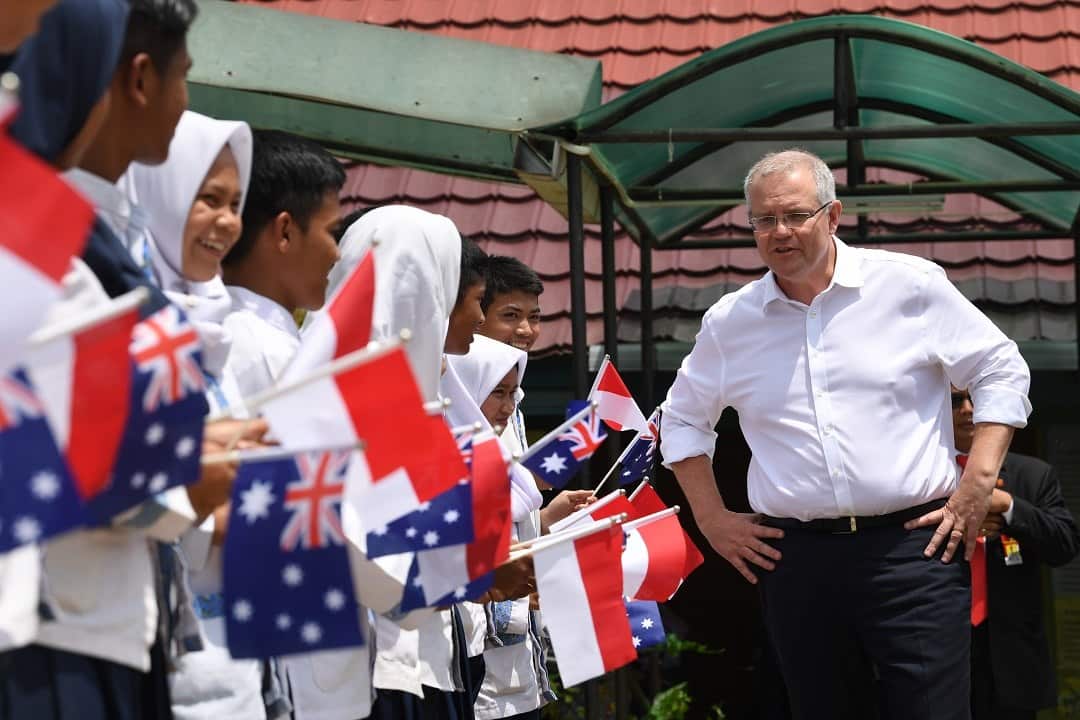 File: Prime Minister Scott Morrison in Indonesia, shortly after he became PM.