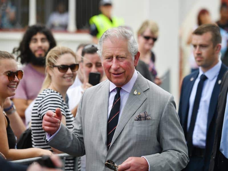 Britain's Prince Charles meets with well-wishers after Sunday church.
