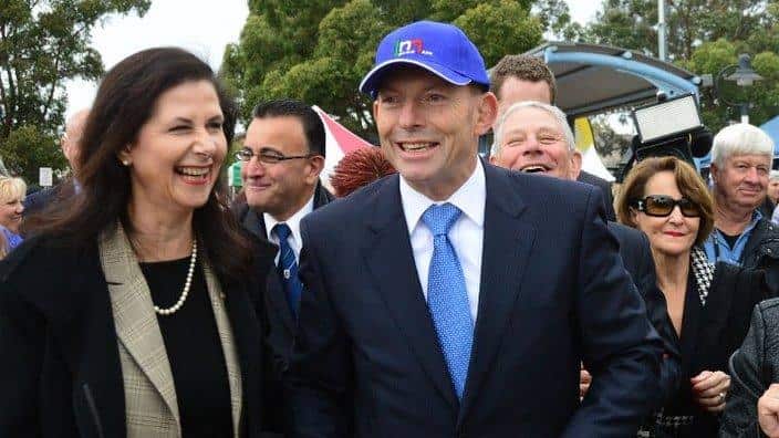 Prime Minister Tony Abbott and Senator Concetta Fierravanti-Wells.