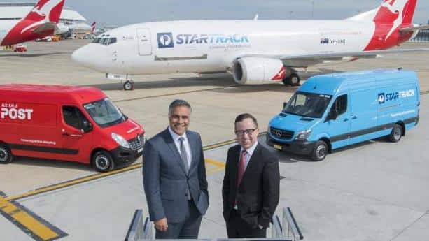 Australia Post chief executive Ahmed Fahour and Qantas boss Alan Joyce