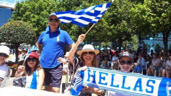 Greek Community in Melbourne cheering for Stefanos Tsitsipas