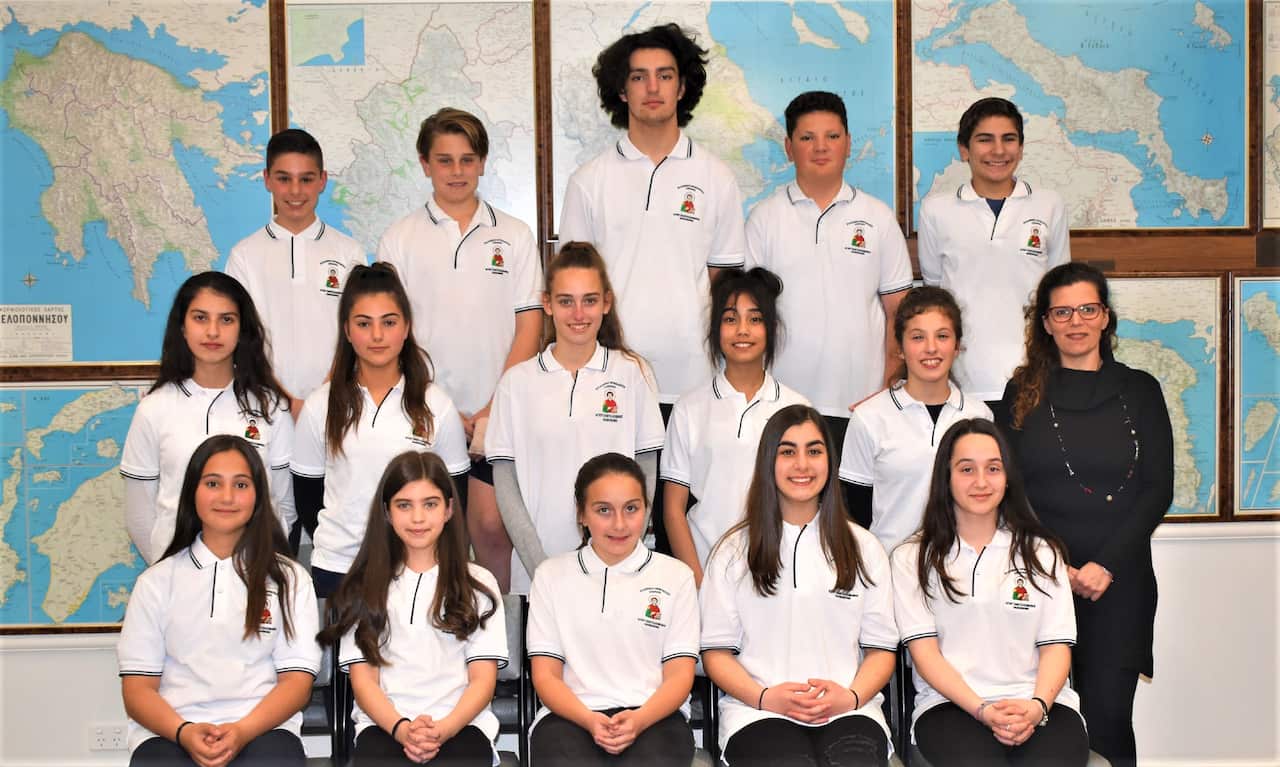 Students from the Greek Orthodox Community of Dandenong & Districts Greek School. 