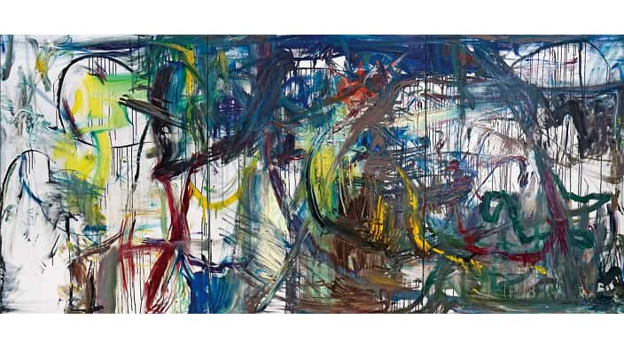 《春夜未央》2019 布面油画 160×360cm Yet-Young Spring Night 2019 Oil on canvas 160×360cm