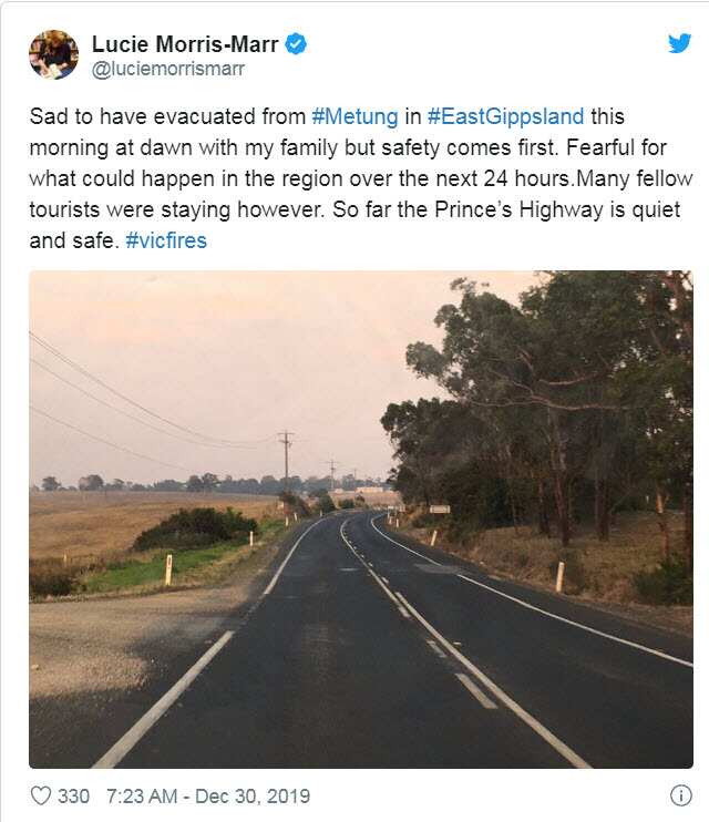 Evacuated from East Gippsland