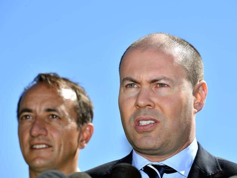 Treasurer Josh Frydenberg and Wentworth candidate Dave Sharma.