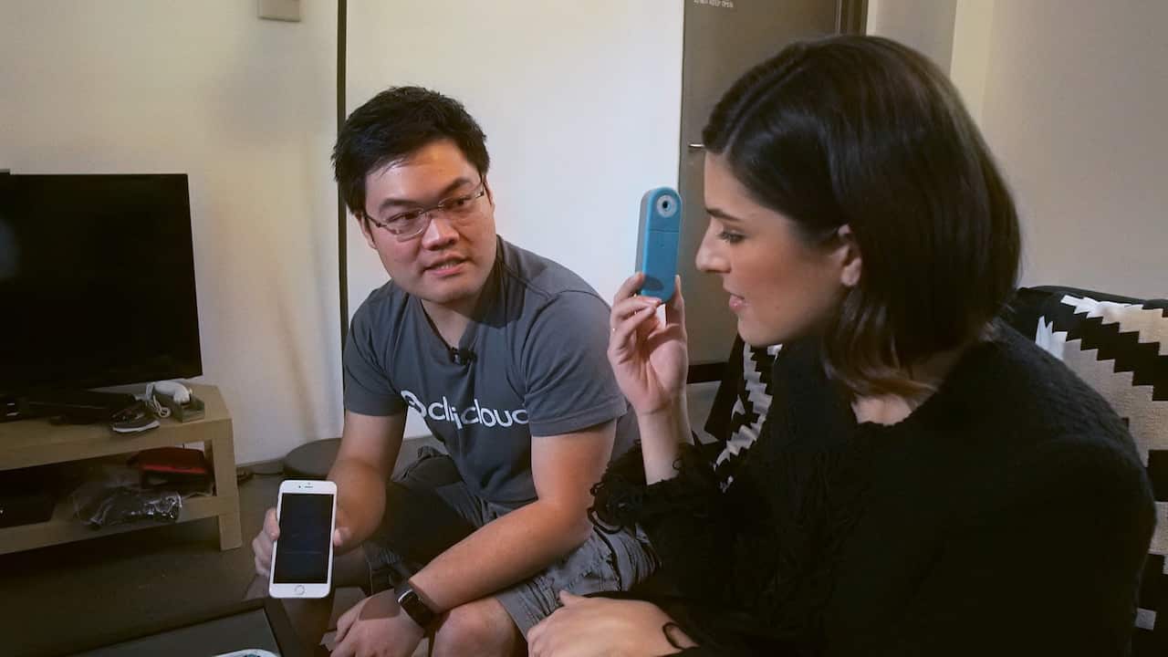 SBS reporter Sarah Abo gives the CliniCloud kit a go.