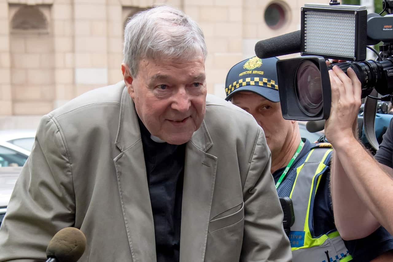 Cardinal George Pell leaves the County Court in Melbourne, 26 February, 2019.