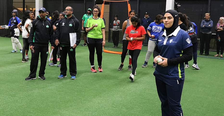 Female players from various communities taking part in the selection trials.