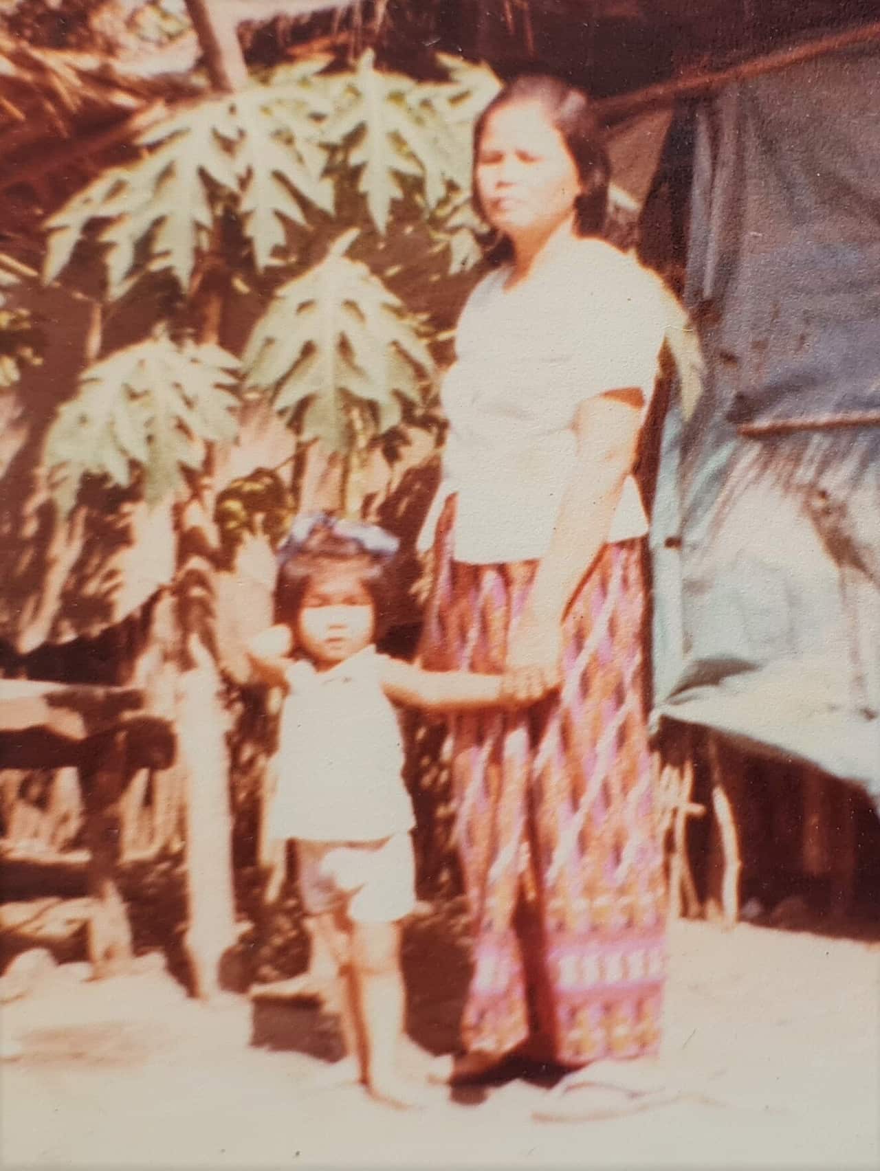 Sophia as a young child with her mother. 