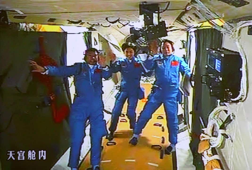 June 18, 2012: Chinese astronauts onboard the Tiangong-1 space station before it was abandoned.
