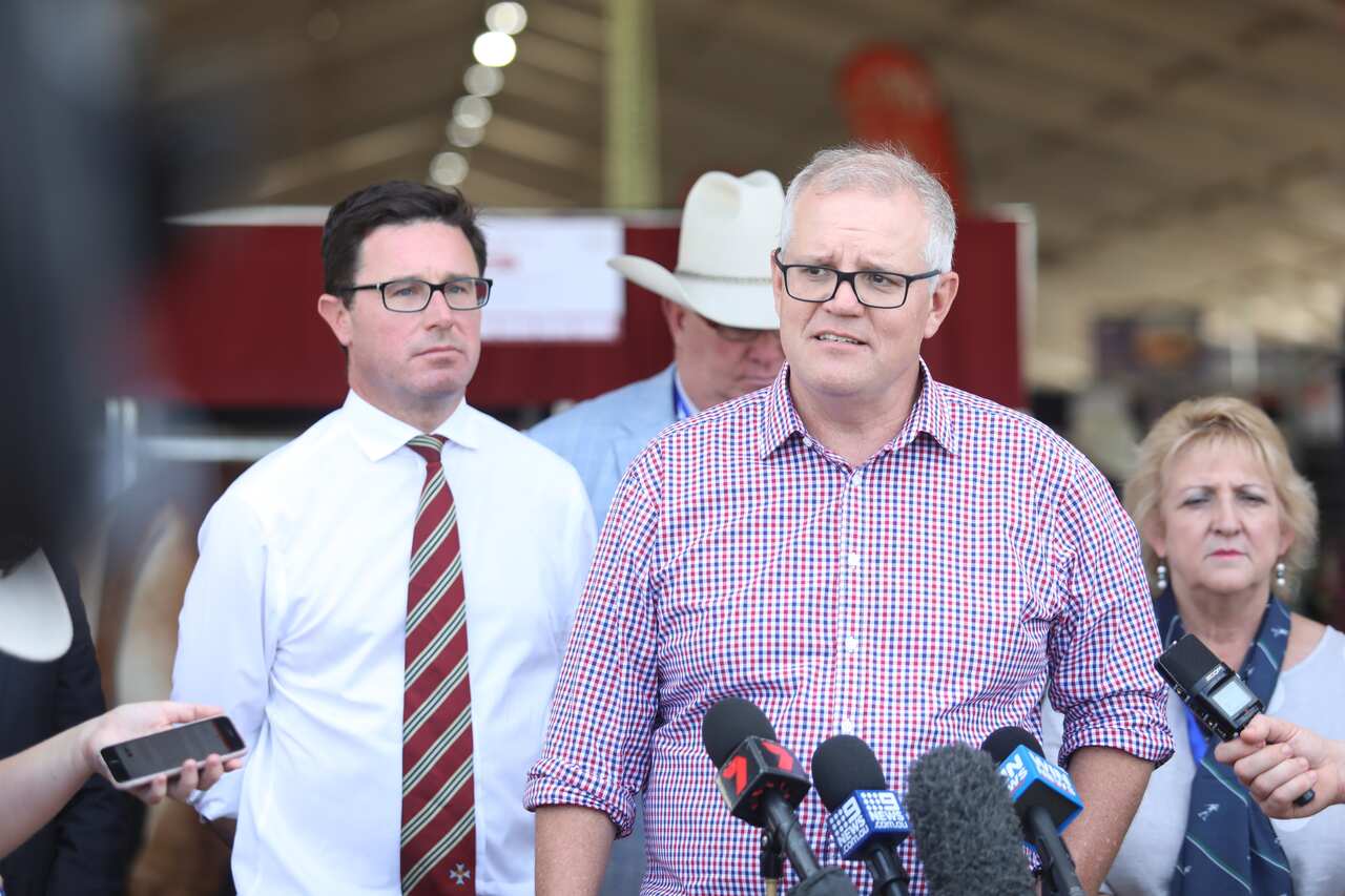 Prime Minister Scott Morrison speaks during a press conference.
