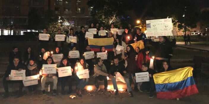 Colombia Human Rights. Protestes in Sydney