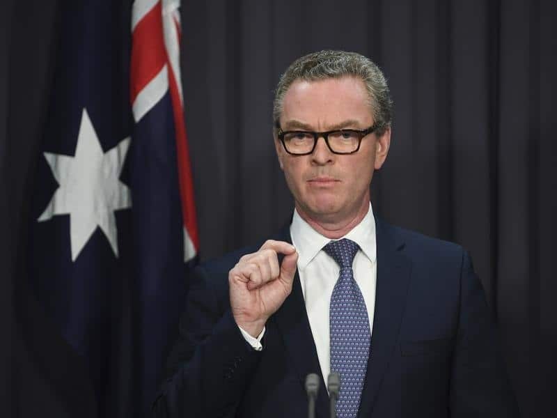 The Leader of the House Christopher Pyne speaks to the media.