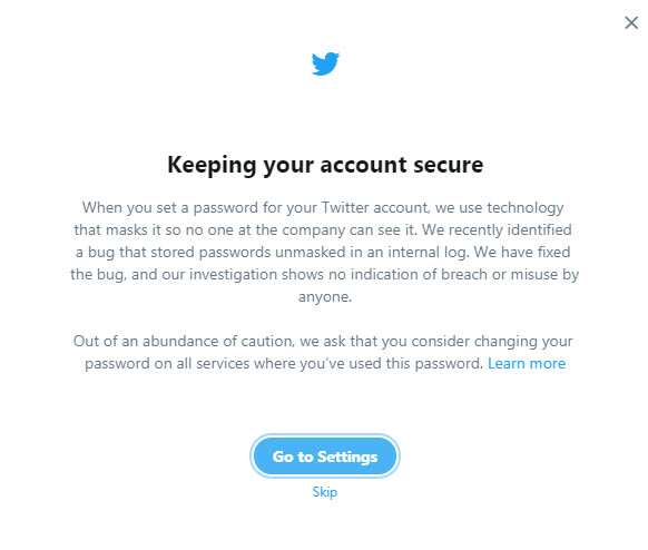 Twitter message.