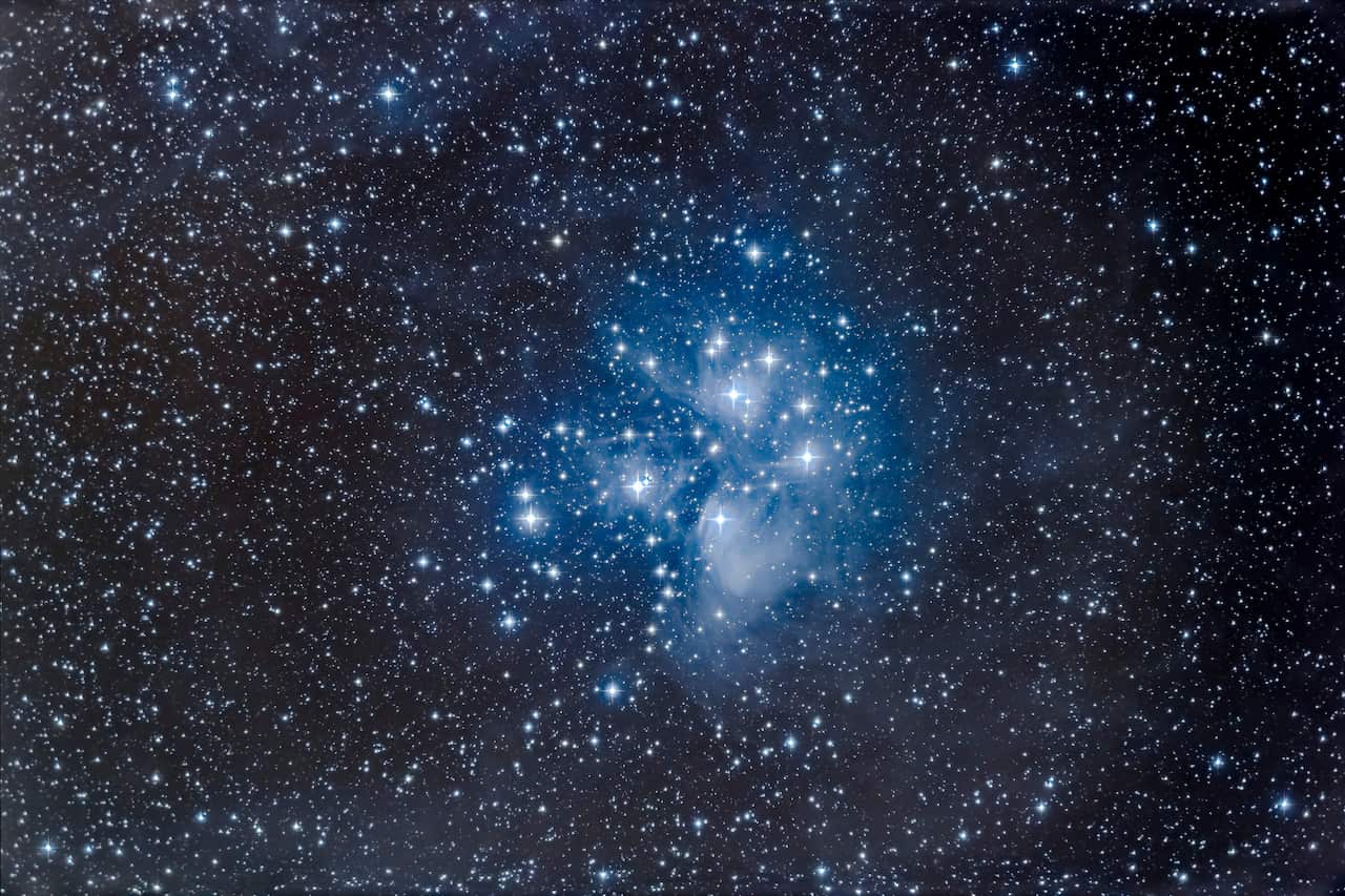The Pleiades star cluster.