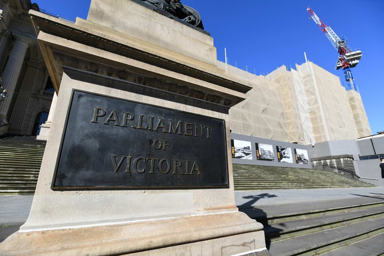 A general view of the Parliament of Victoria building in Melbourne, Sunday, September 13, 2020.