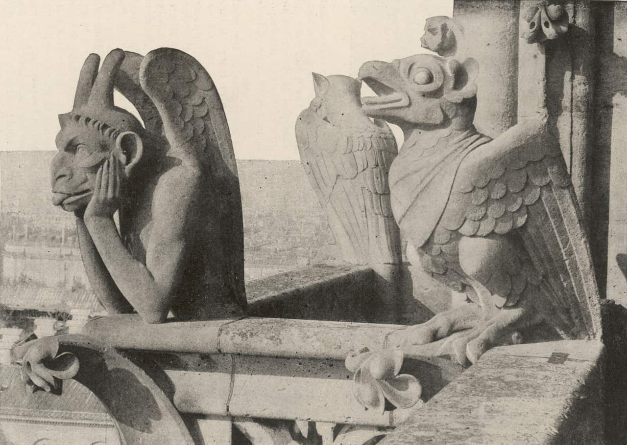 A group of gargoyles. Date: 1894