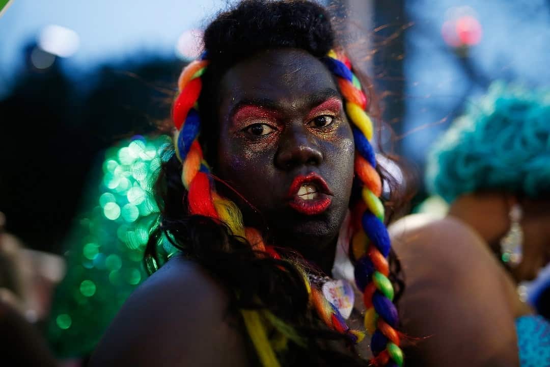 Members of the Tiwi Islands transgender community at Mardi Gras 2017.