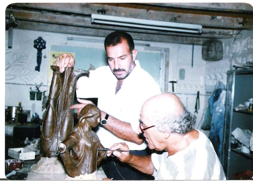Sculptor Wisam Ibrahim and Sculptor Mohammed Ghani Hikmat