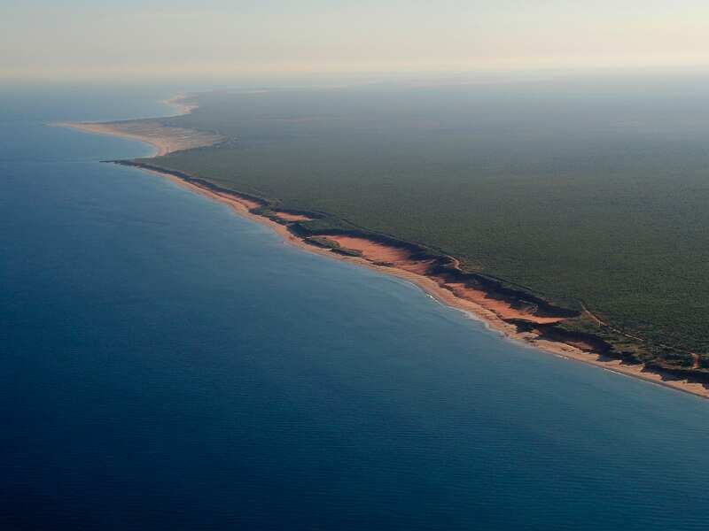 An aerial view of the Kimberley coast