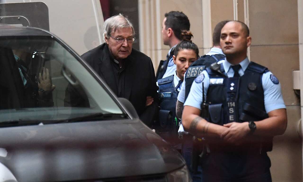 Cardinal George Pell arrives at the Supreme Court of Victoria in Melbourne, Thursday, June 6, 2019. Pell appeal is appealing his conviction for sexually abusing two boys in the 1990s listed for the Court of Appeal. (AAP Image/Julian Smith) NO ARCHIVING