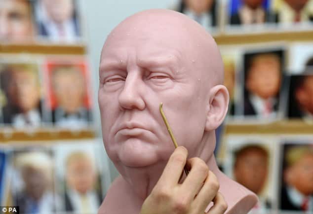 The museum, whose main headquarters are in London, said that it began to work on the Trump figure back in June  Read more: http://www.dailymail.co.uk/news/article-3921662/A-tribute-fit-president-Madame-Tussauds-set-roll-Donald-Trump-wax-figure-just-time-I