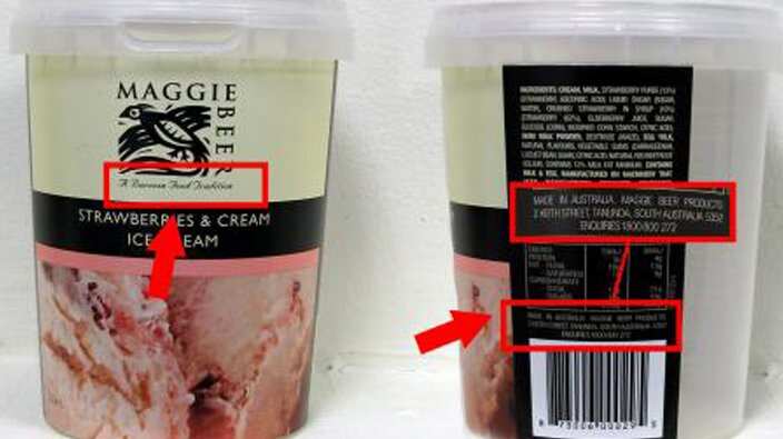 Labels on products from Australian food icon Maggie Beer