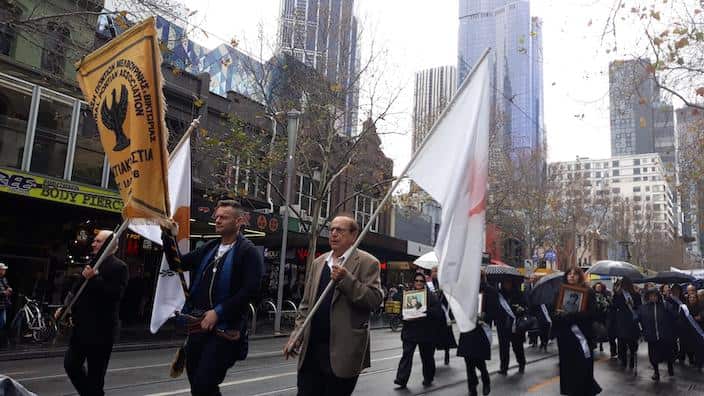 At the Peaceful Rally of Melbourne's Greeks on the occasion of the 45th Anniversary of the Turkish invasion of Cyprus. 