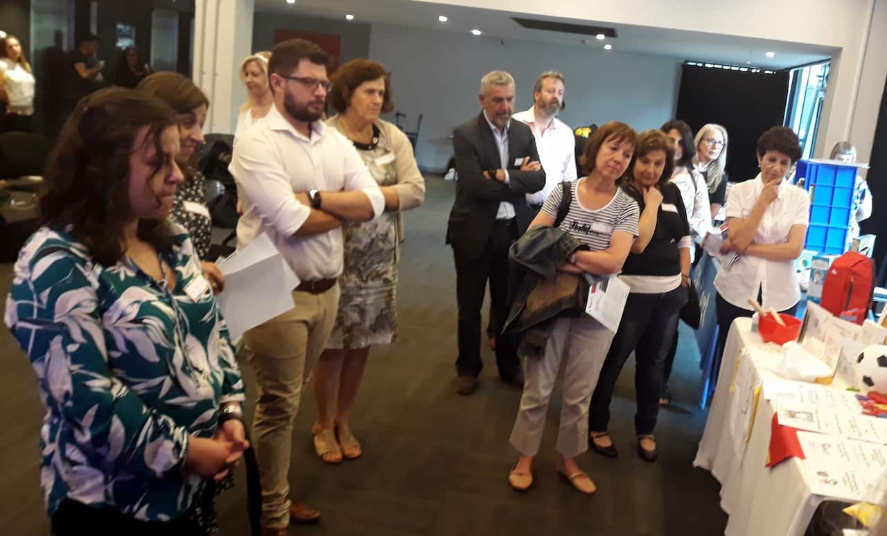 At the Modern Greek Teachers' Association of Victoria's networking event in Melbourne's Greek Centre. 