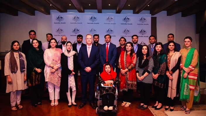 Saira Ayub with other Pakistani students visiting Australia.