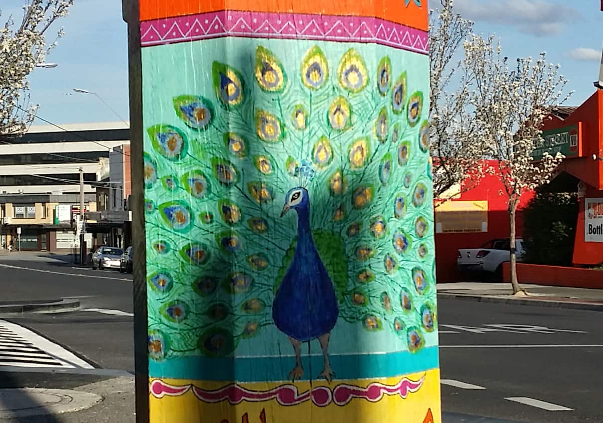 peacock street art at Little India Cultural Precinct
