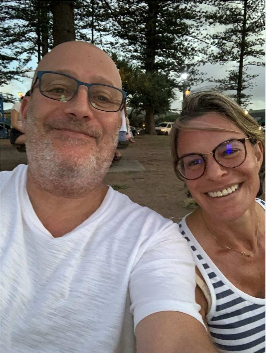 Jody Friedman with her partner Leigh Sackville.