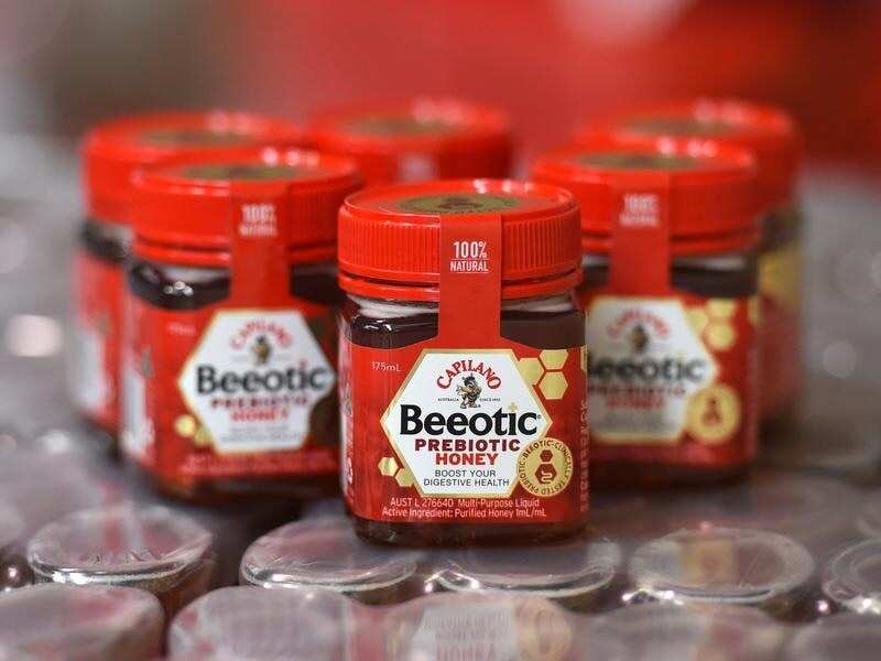 Jars of Beeotic honey are pictured at the Capilano honey factory.