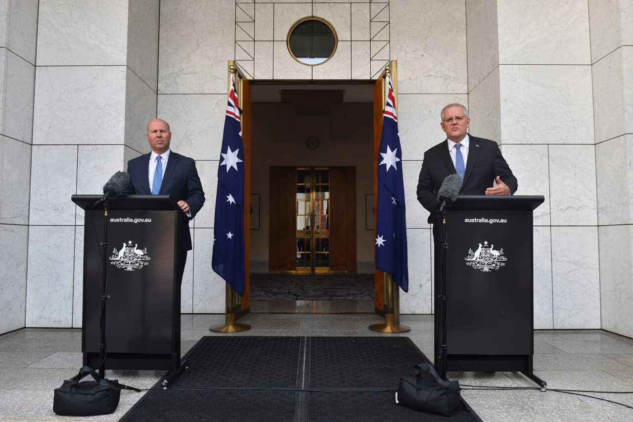Treasurer Josh Frydenberg and Prime Minister Scott Morrison