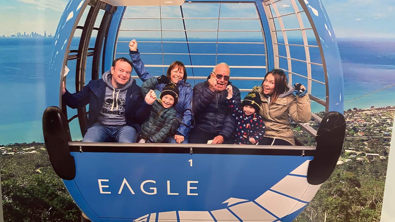 Emma Reed with her mother and stepfather during a visit to Australia.