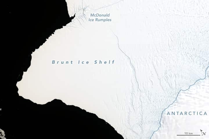 The Brunt Ice Shelf in 2019.