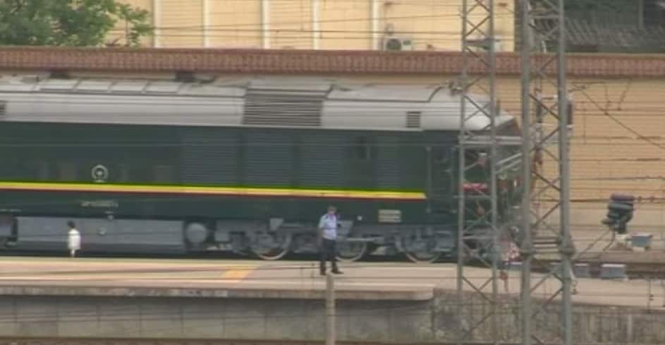 The green train used by North Korea.