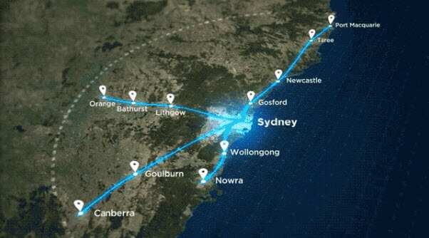 The proposed fast rail network plan for Sydney.