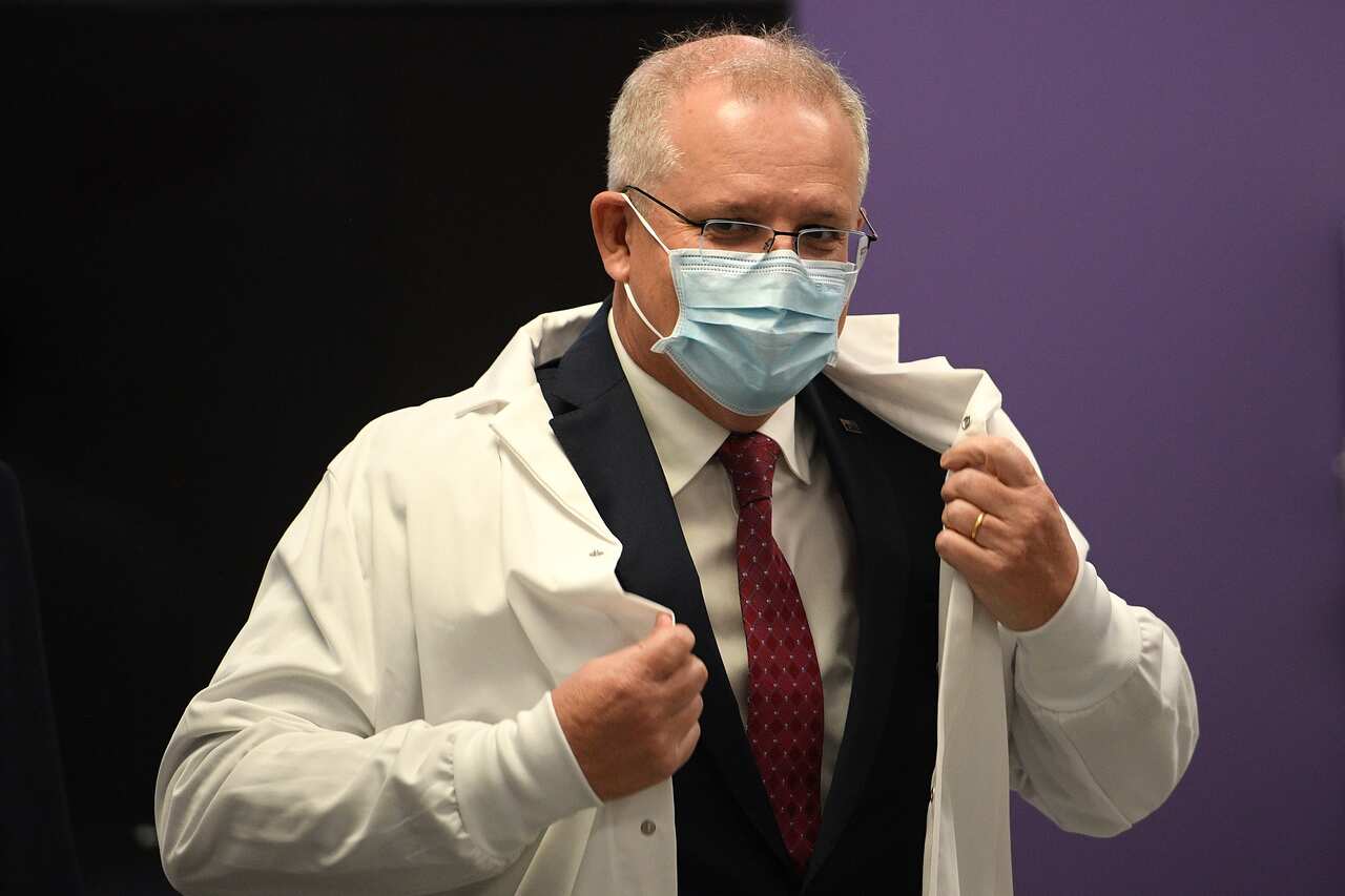 Prime Minister Scott Morrison during a visit to AstraZeneca in Sydney, Wednesday, 19 August, 2020. 