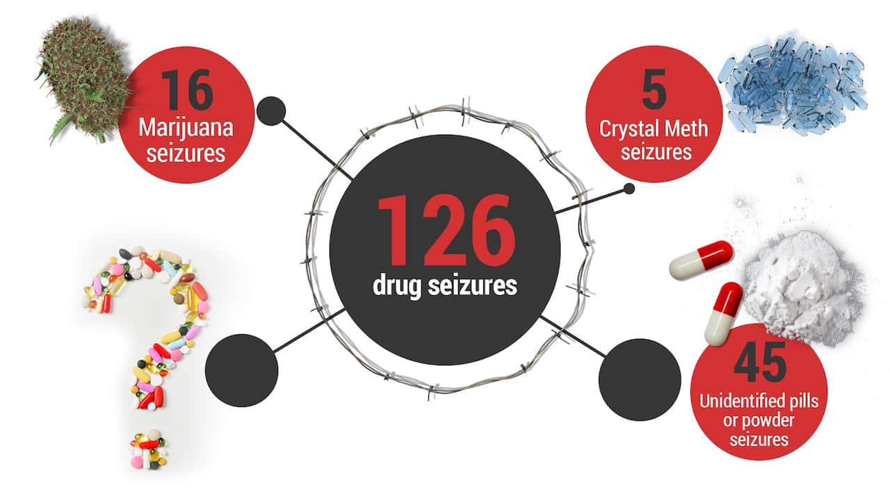 Some of the drugs seized in Villawood in 2017.  