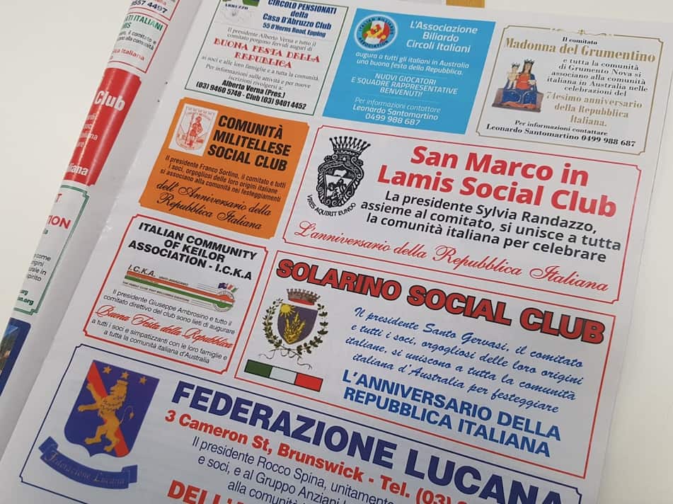 An insert from the 28 May issue of Italian-langue newspaper La Fiamma.