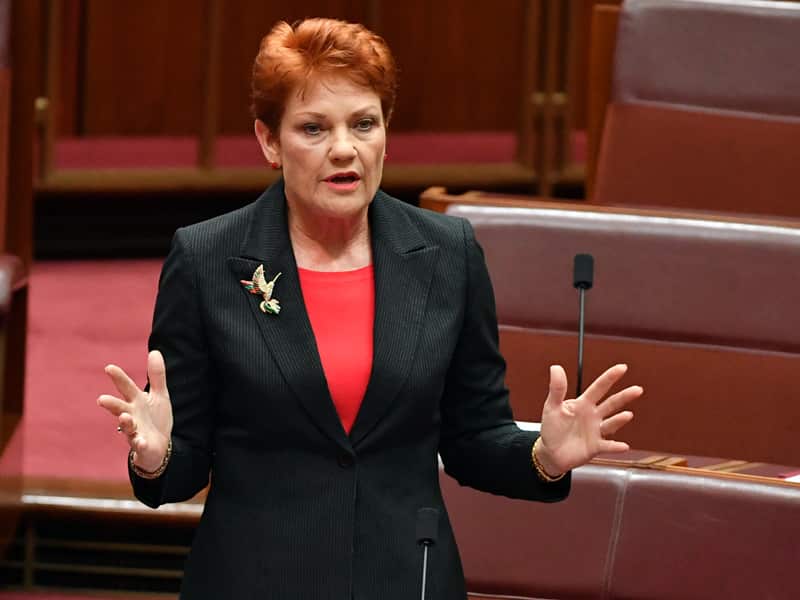 Pauline Hanson speaks in the Senate