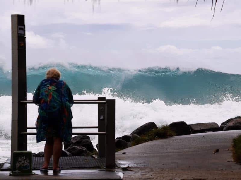 Large surf is seen on the Gold Coast.