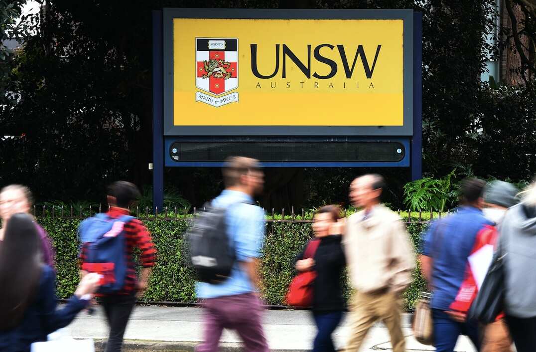 Students enter the University of New South Wales (UNSW) in Sydney.