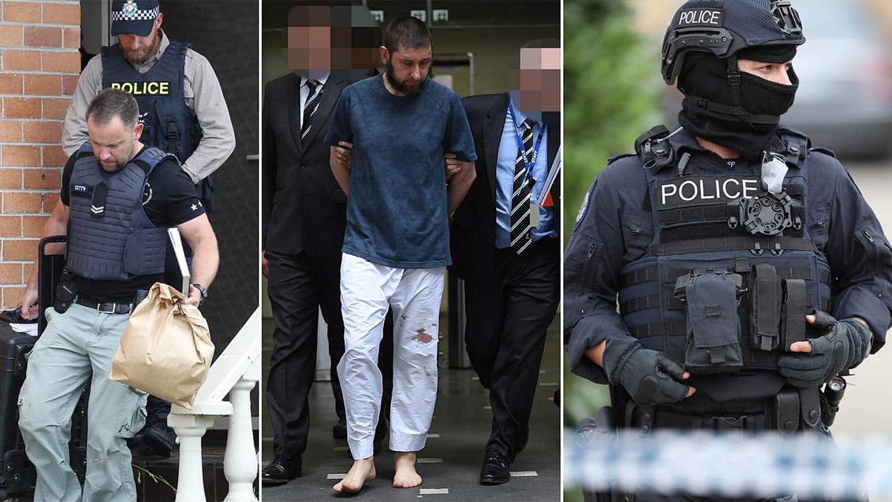 Three men accused of plotting a terrorist act in Melbourne have faced court after being arrested during raids.