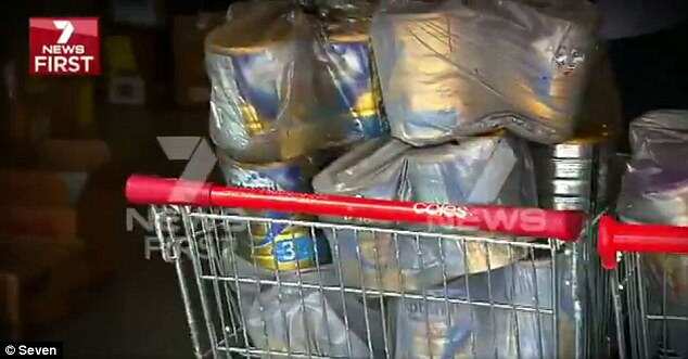 7 News footage shows a warehouses storing bulks of baby formula.
