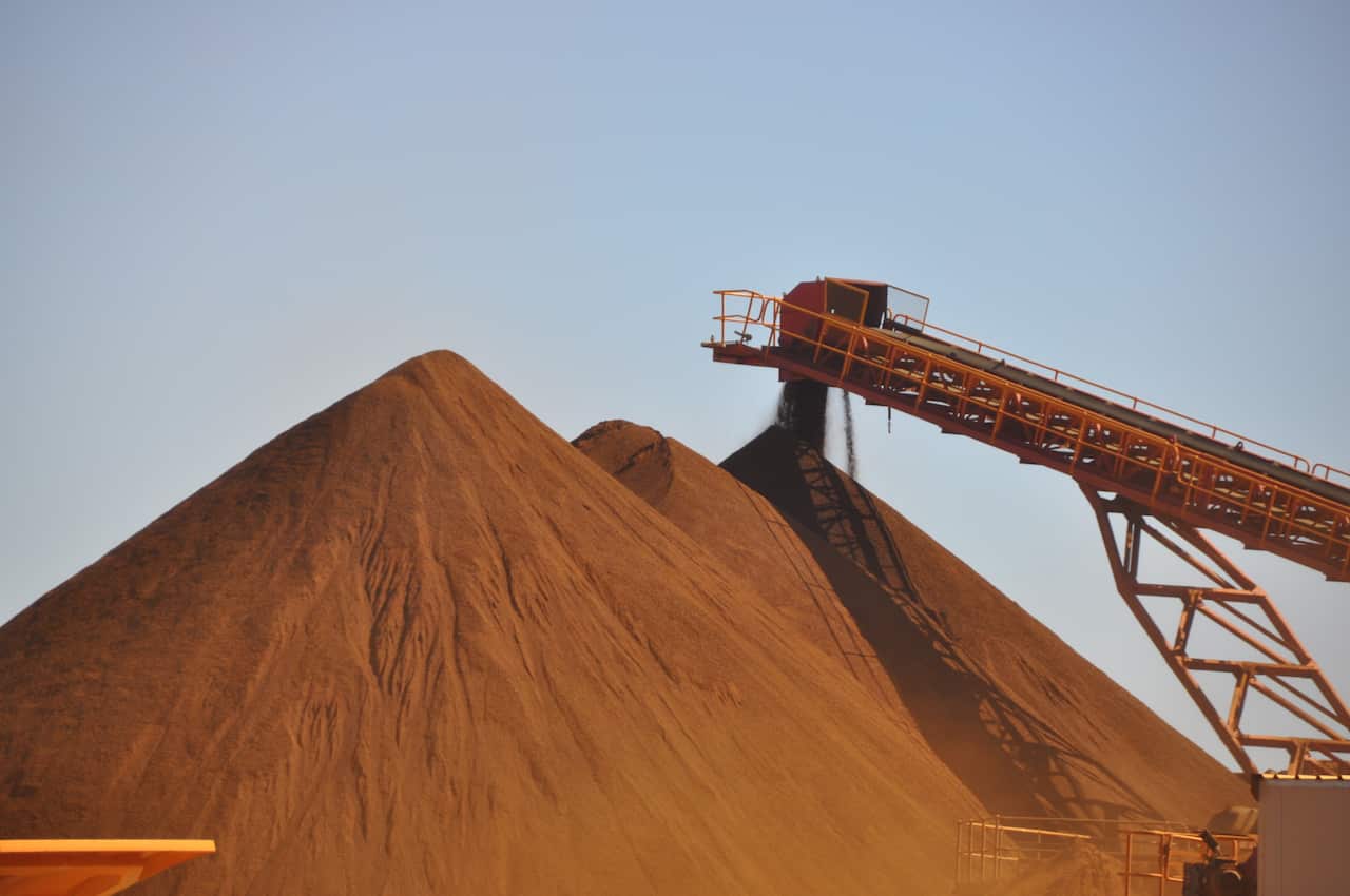 A mining iron ore operation in the Pilbara region of Western Australia.