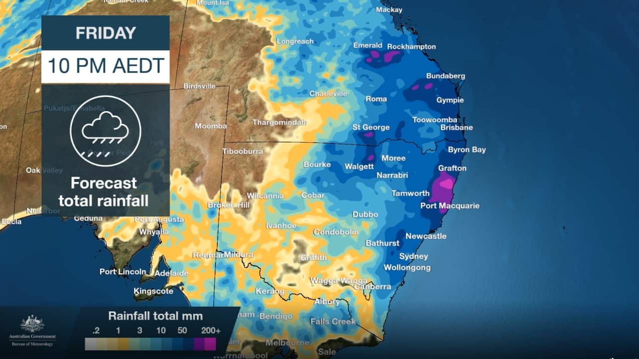 Heavy rain is forecast for NSW for the four days to Monday.