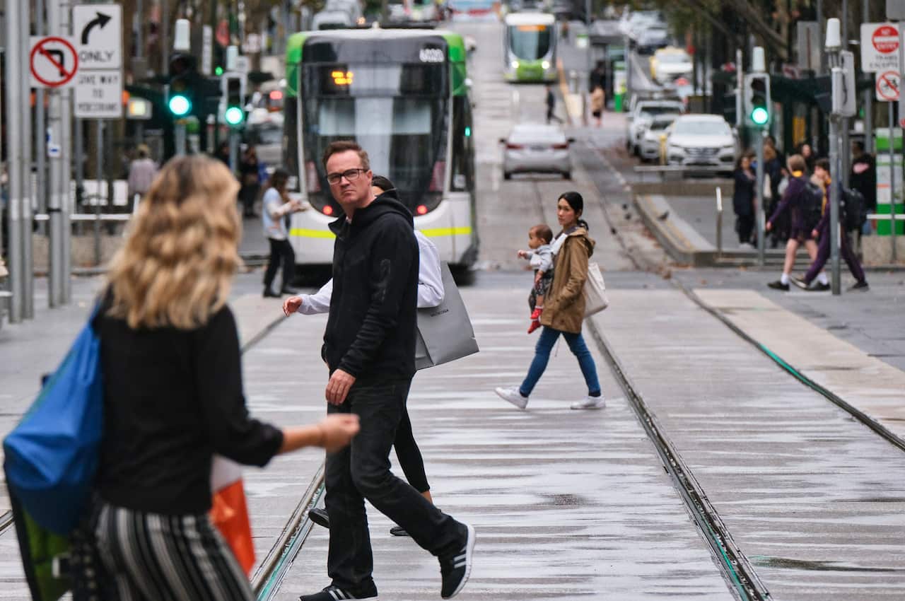 Pedestrians walking in Melbourne